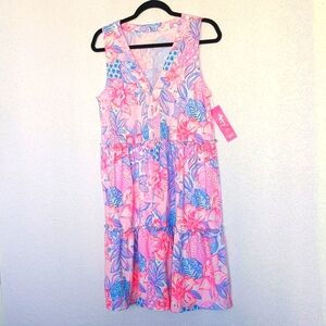 Lilly Pulitzer Pink Blue Floral Mini Dress